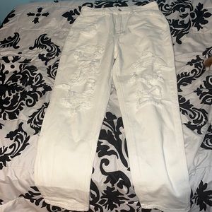ripped white mom jeans